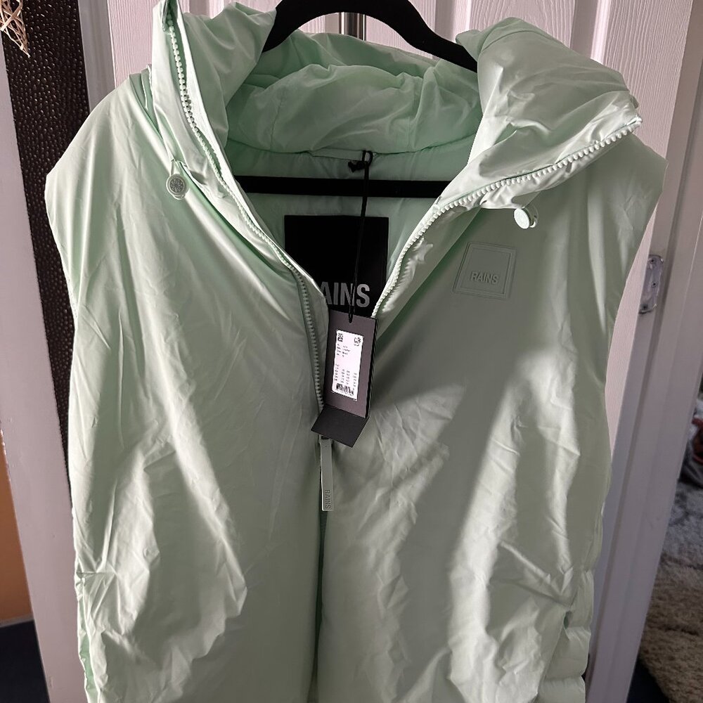 RAINS Loop Vest Womens Size XL Color Mineral (Seafoam/Mint Green) NWT